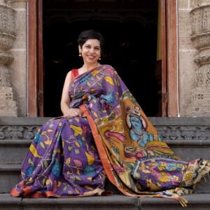 💠 Shyama — The Hand-Painted Kalamkari Saree