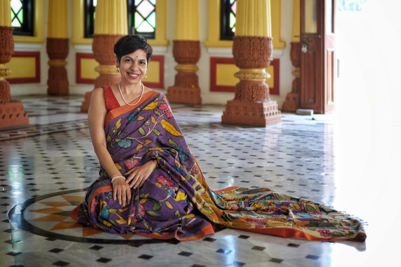 💠 Shyama — The Hand-Painted Kalamkari Saree - Image 7