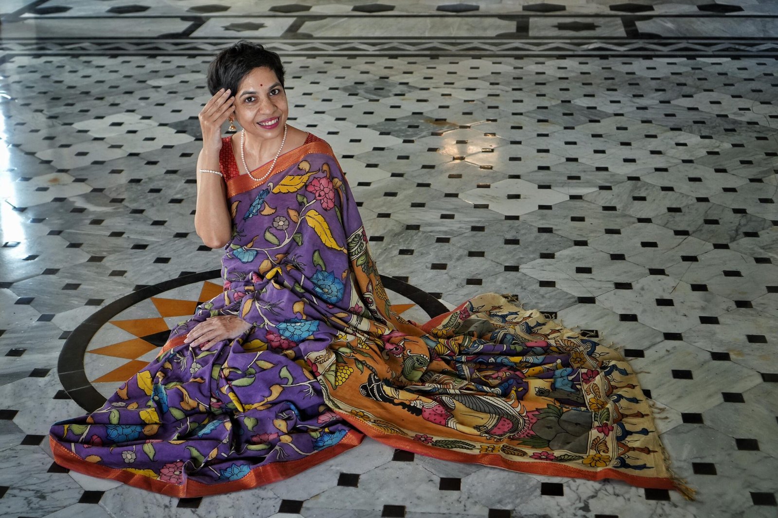 💠 Shyama — The Hand-Painted Kalamkari Saree - Image 5
