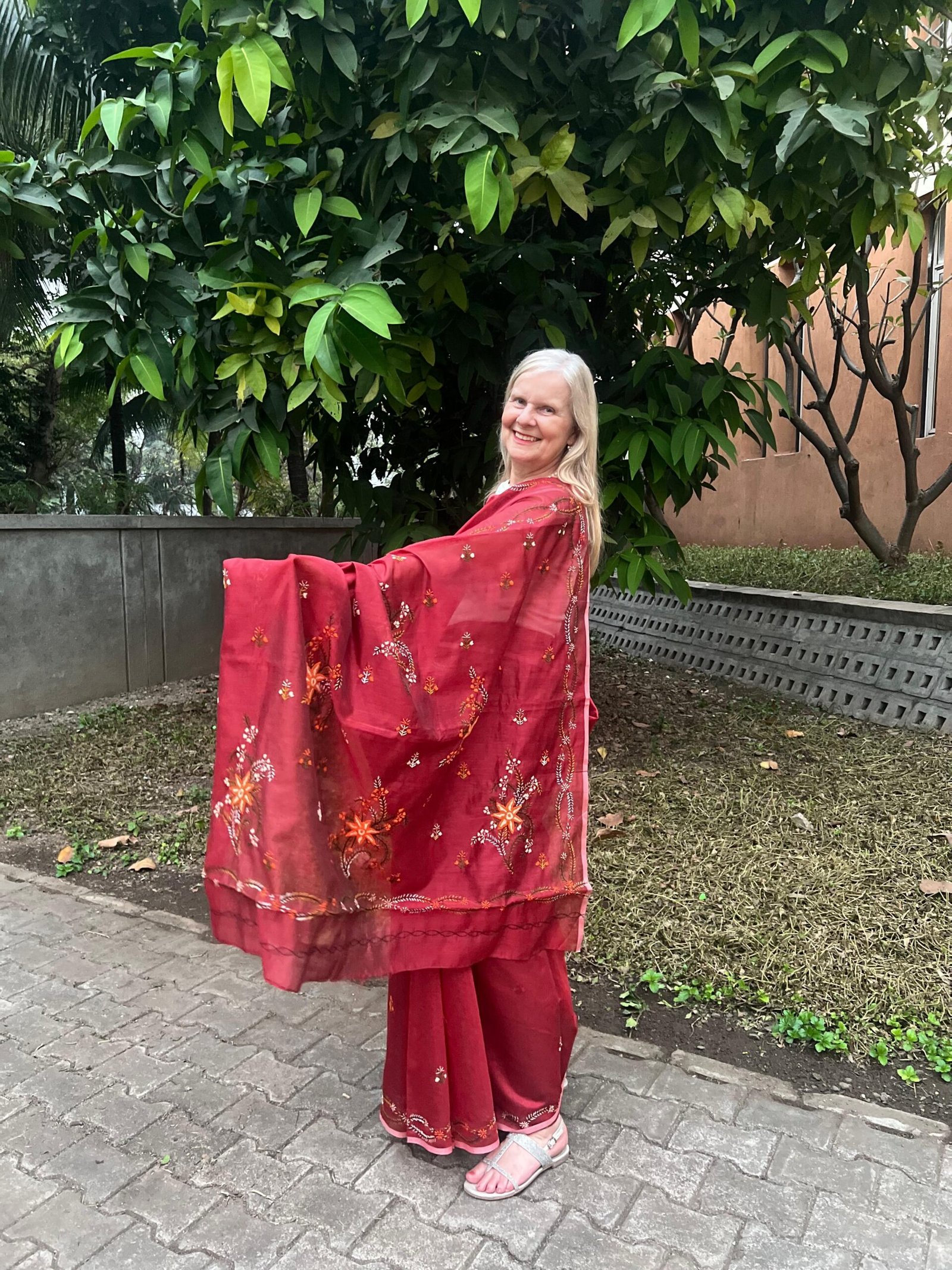 Lalima – Hand Embroidered Cotton Silk Saree from Tripura - Image 3