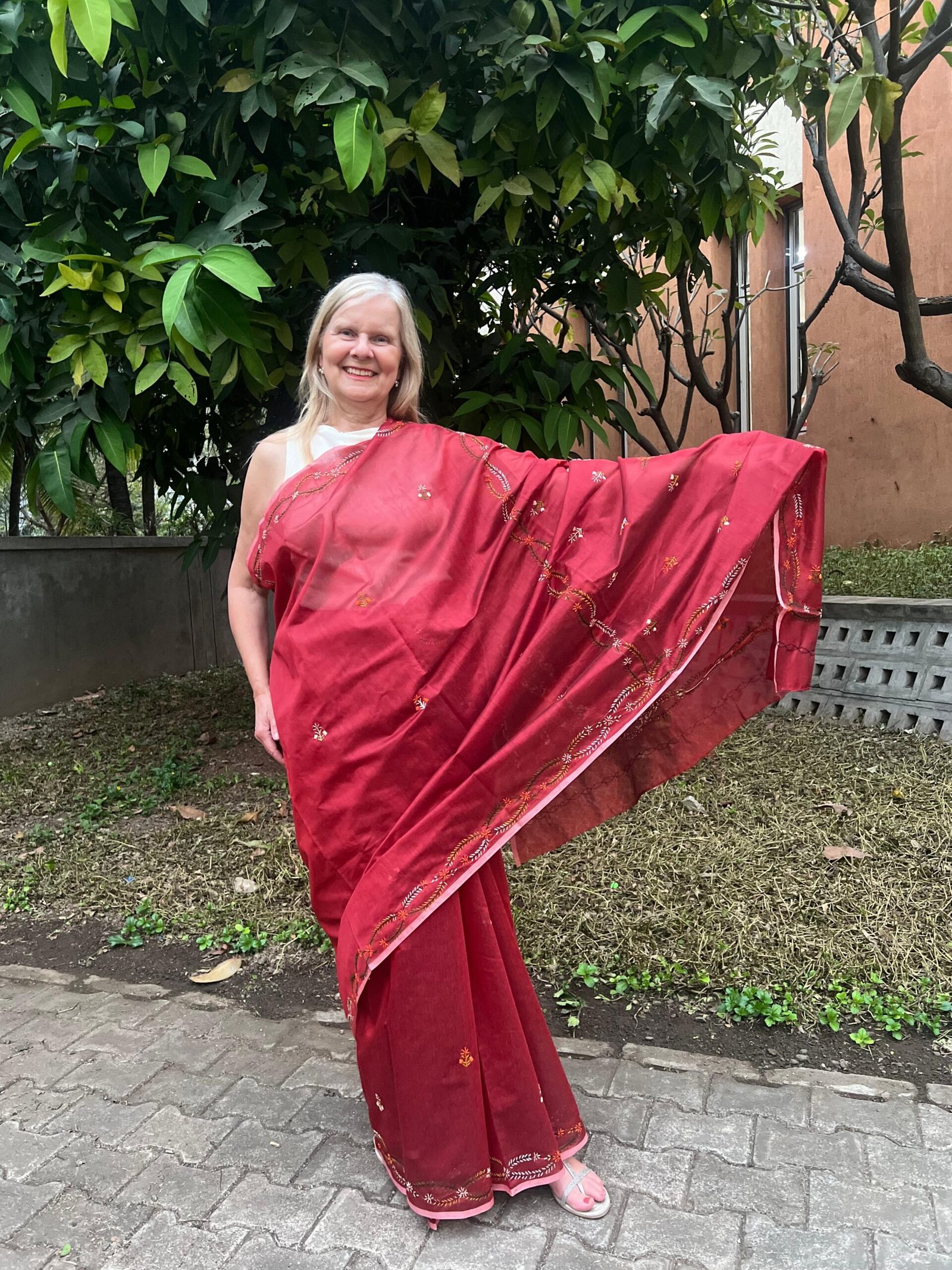 Lalima – Hand Embroidered Cotton Silk Saree from Tripura - Image 2